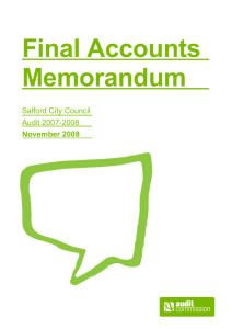 Final Accounts Memorandum