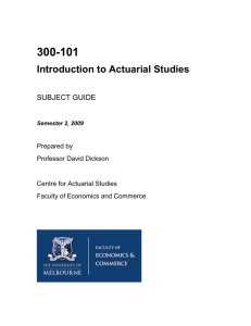 Introduction to Actuarial Studies