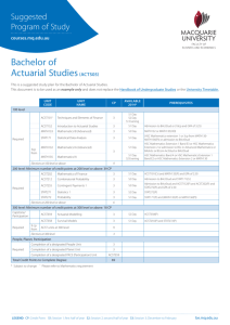 Bachelor of Actuarial Studies(ACTS05) - Find a course