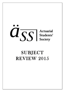 subject review 2015 - The University of Melbourne Actuarial