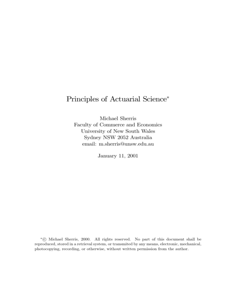 actuarial science thesis