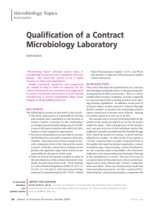 Qualification of a Contract Microbiology Laboratory