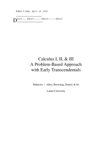 Calculus I, II & III - Journal of Inquiry