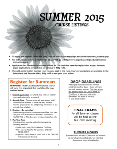 View/download Summer 15 Class Schedule