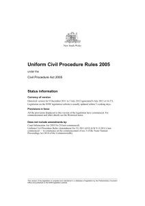 Uniform Civil Procedure Rules 2005