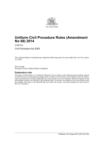 Uniform Civil Procedure Rules (Amendment No 68) 2014