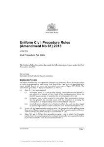 Uniform Civil Procedure Rules (Amendment No 61) 2013