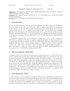 Magnetic Field of a Circular Coil Lab 12