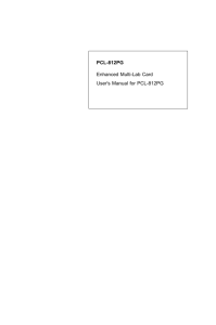 PCL-812PG Enhanced Multi-Lab Card User's Manual for PCL