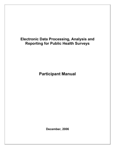 Electronic Data Processing, Analysis and Reporting