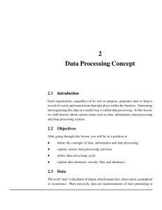 Lesson -2 - Data Processing Concept