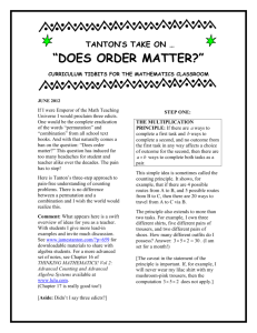 does order matter? - Thinking Mathematics!
