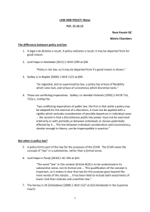 LAW AND POLICY: Notes PLP, 15.10.12 Raza Husain QC Matrix