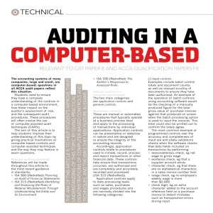 Auditing in a computer