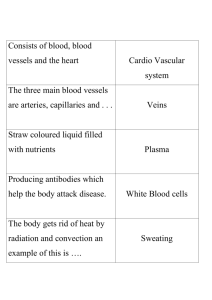 Consists of blood, blood vessels and the heart Cardio Vascular