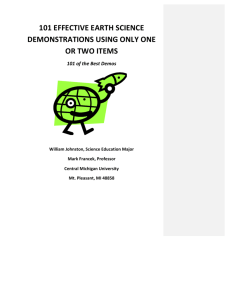 101 Effective Earth Science Demonstrations Using Only One or Two