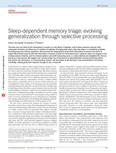 Sleep-dependent memory triage - Matthew Walker