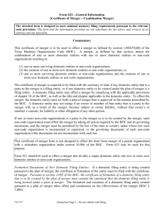 Form 622—Certificate of Merger