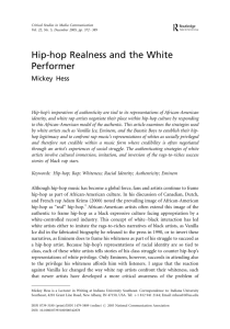 Hip-hop Realness and the White Performer