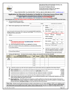 Form 100: Application for Education Evaluation
