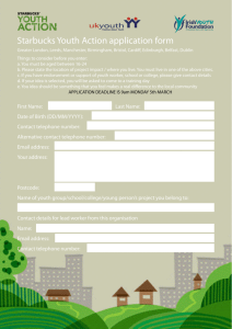 Starbucks Youth Action application form