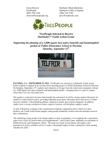 TreePeople Selected to Receive Starbucks™ Youth Action Grant