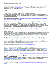 Funding e-bulletin 25th August 2015 Youth Social Action Fund