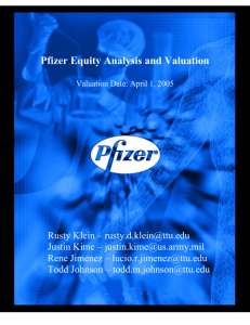Pfizer Equity Analysis and Valuation