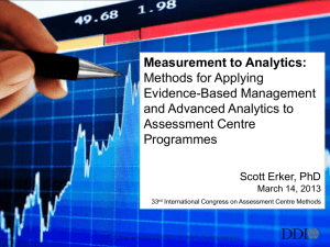 Measurement to Analytics: Methods for Applying Evidence