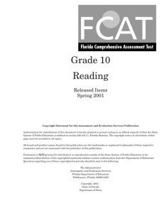 Grade 10 Reading - Exceptional Student Education