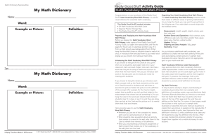 Math Vocabulary Word Wall–Primary