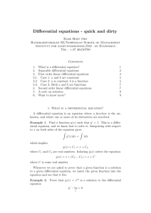 Differential equations - quick and dirty