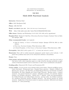 Math 231B: Functional Analysis - Department of Mathematics