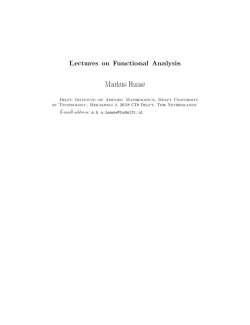 Lectures on Functional Analysis Markus Haase