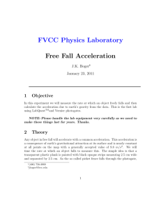 FVCC Physics Laboratory Free Fall Acceleration