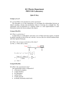 KU Physics Department PHYS 101 Laboratory