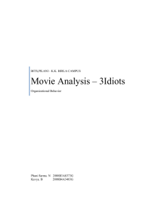 Movie Analysis – 3Idiots