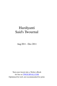 Hardiyanti Said's Twournal