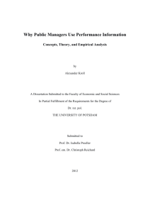 Why public managers use performance information : concepts