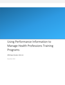 Using Performance Information to Manage Health