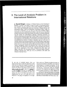 3. The Level-of-Analysis Problem in International Relations