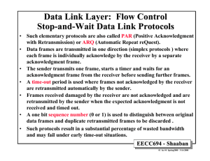 Data Link Layer: Flow Control Stop-and