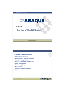 Overview of ABAQUS/Explicit