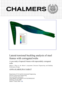 Lateral-torsional buckling analysis of steel frames with corrugated