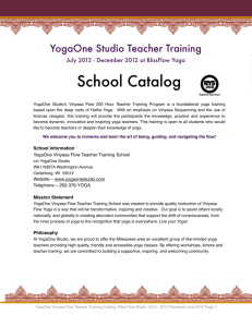 YogaOne Studio Teacher Training