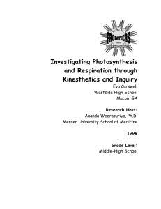 Investigating Photosynthesis and Respiration Through Kinesthetics