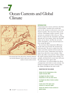 Lesson 7: Ocean Currents and Global Climate