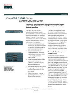 Cisco CSS 11500 Series Content Services Switch