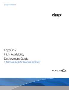 Layer 2-7 High Availability Deployment Guide