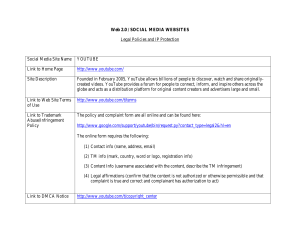 Web 2.0 / SOCIAL MEDIA WEBSITES Legal Policies and IP